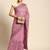 Pink floral beads and stones poly georgette saree