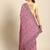 Pink floral beads and stones poly georgette saree