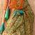 Green floral jaali tissue bagru saree