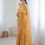 Mustard embellished beads and stones  chiffon designer saree