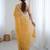 Mustard embellished beads and stones  chiffon designer saree