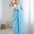 Blue embellished beads and stones  chiffon saree