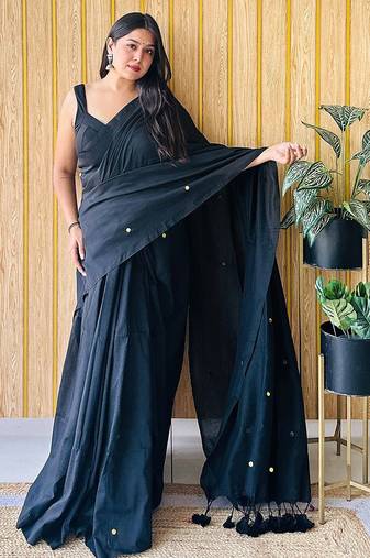 Black embellished saree with blouse