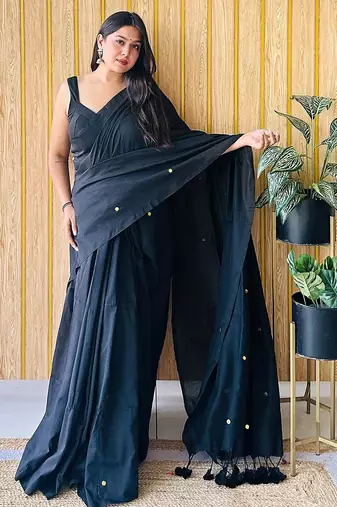 Black embellished saree with blouse