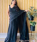 Black embellished saree with blouse