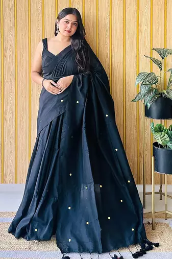 Black embellished saree with blouse