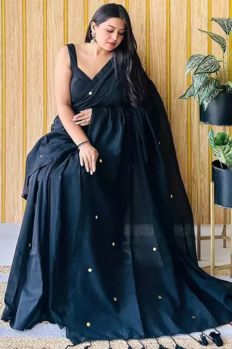 Black embellished saree with blouse