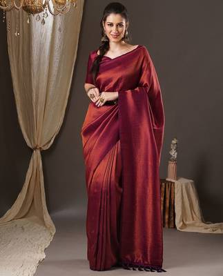 Purple woven design zari kanjeevaram saree 1