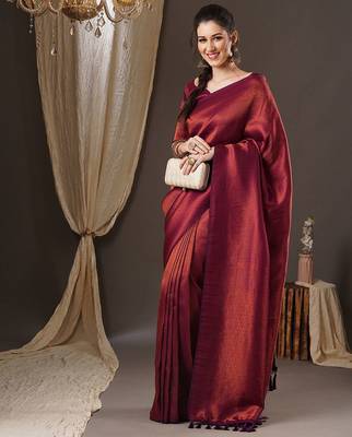 Purple woven design zari kanjeevaram saree 3