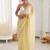 Yellow embellished sequinned  chiffon saree