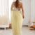 Yellow embellished sequinned  chiffon saree