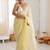 Yellow embellished sequinned  chiffon saree