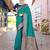 Turquoise turquoise blue & gold-toned ethnic motifs woven design zari banarasi saree