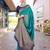 Turquoise turquoise blue & gold-toned ethnic motifs woven design zari banarasi saree