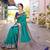 Turquoise turquoise blue & gold-toned ethnic motifs woven design zari banarasi saree