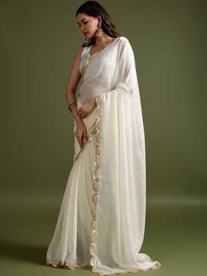 White white organza  sarees 2