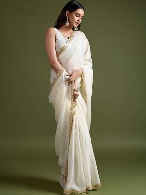 White white organza  sarees 4