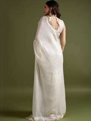 White white organza  sarees 5
