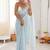 Blue embellished sequinned  chiffon heavy work saree
