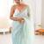 Sea green embellished sequinned  chiffon saree