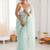 Sea green embellished sequinned  chiffon saree