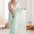 Sea green embellished sequinned  chiffon saree