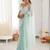 Sea green embellished sequinned  chiffon saree