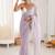 Lavender embellished sequinned  chiffon saree