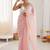 Peach embellished sequinned  chiffon saree