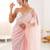 Peach embellished sequinned  chiffon saree