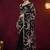 Black floral aari work georgette half and half ready to wear saree