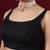 Black floral aari work georgette half and half ready to wear saree