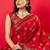 Red woven design zari banarasi saree