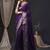 Purple ethnic motifs zari silk blend banarasi saree