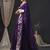 Purple ethnic motifs zari silk blend banarasi saree