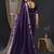 Purple ethnic motifs zari silk blend banarasi saree