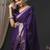 Purple ethnic motifs zari silk blend banarasi saree