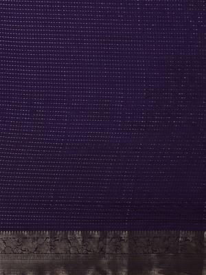 Purple ethnic motifs zari silk blend banarasi saree 5