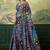 Blue paisley mirror work silk blend designer saree
