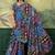 Blue paisley mirror work silk blend designer saree