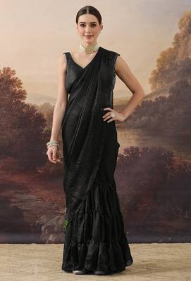 Shoulder pre-pleated two-tone ready to wear saree 1
