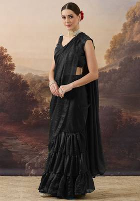 Shoulder pre-pleated two-tone ready to wear saree 3