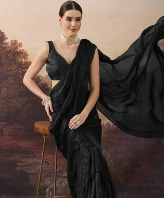 Shoulder pre-pleated two-tone ready to wear saree 4