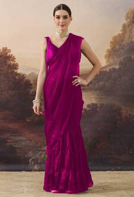 Shoulder pre-pleated two-tone ready to wear saree 1
