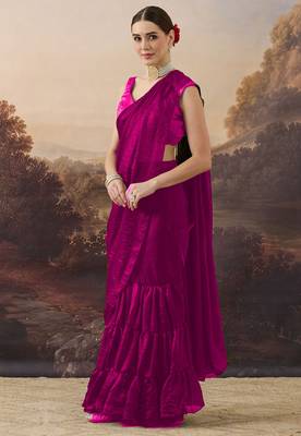 Shoulder pre-pleated two-tone ready to wear saree 3
