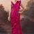 Magenta solid satin ruffle ready to wear saree with ruffles