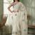 White floral sequinned poly chiffon designer saree