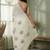 White floral sequinned poly chiffon designer saree