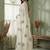 White floral sequinned poly chiffon designer saree