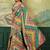 Multicolor ethnic motifs mirror work silk blend designer saree